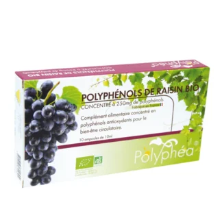 Polyphénols de raisin bio - POLYPHEA 260 mg - 10 ampoules