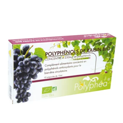 Polyphénols de raisin bio - POLYPHEA 260 mg - 10 ampoules