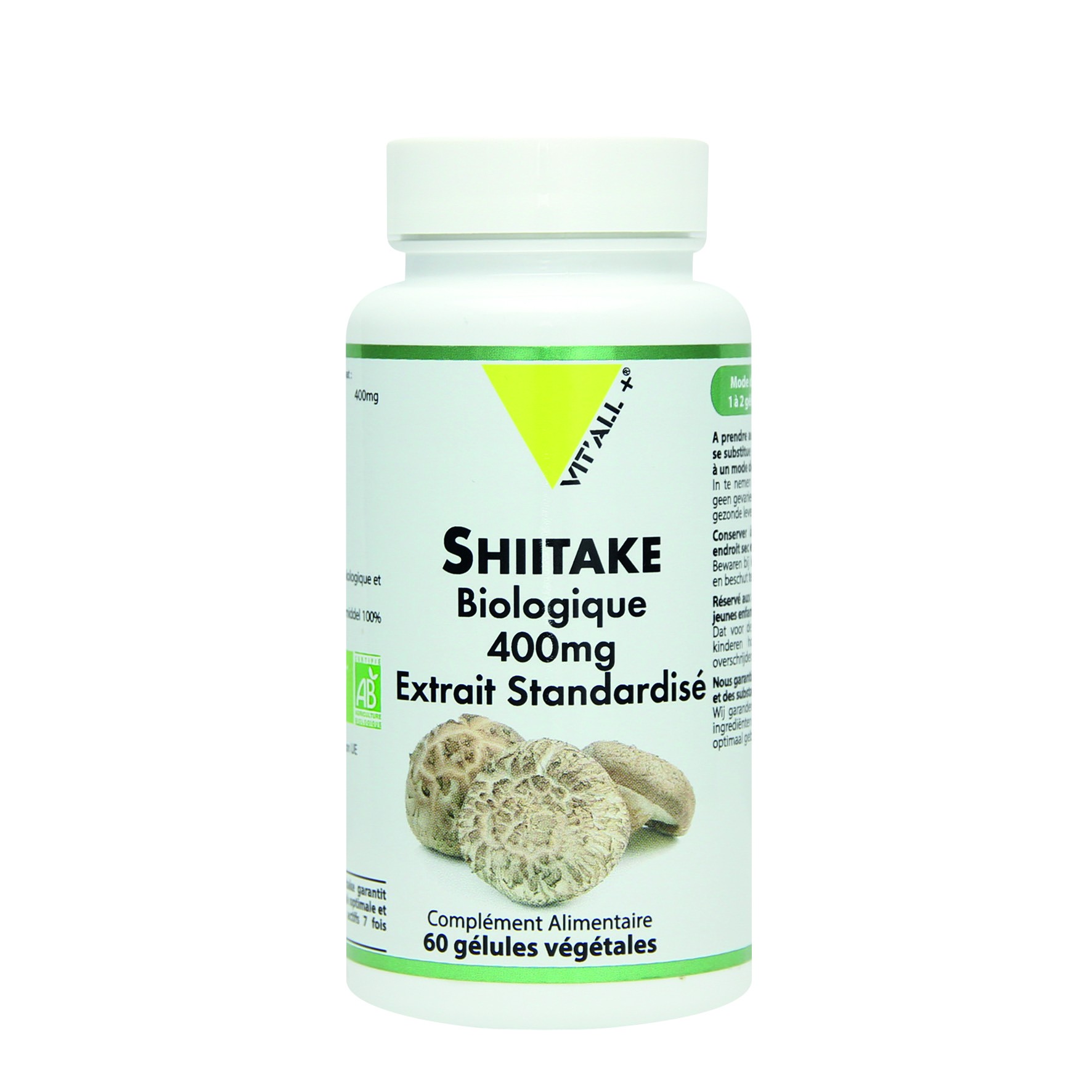 Shiitake 400mg Bio - Extrait bio -  60 gélules végétales