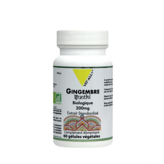 Gingembre Bio 200 mg Extrait  Standardisé 60 gélules végétales